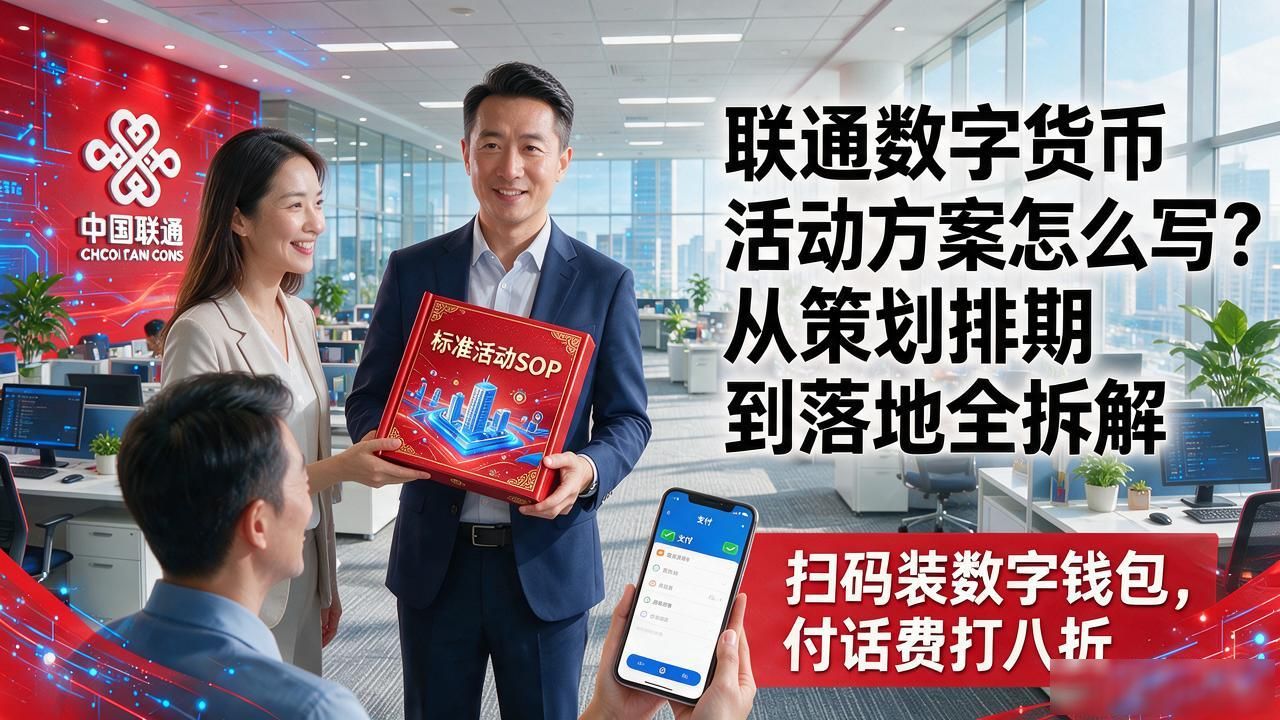 联通数字货币活动方案怎么写？从策划排期到落地全拆解