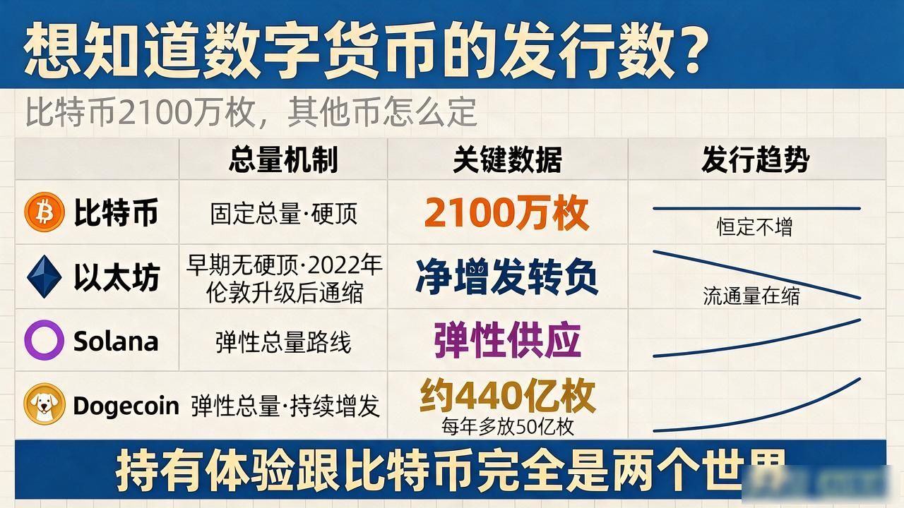 想知道数字货币的发行数？比特币2100万枚，其他币怎么定