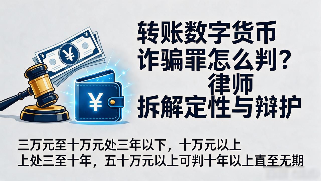 转账数字货币诈骗罪怎么判？律师拆解定性与辩护