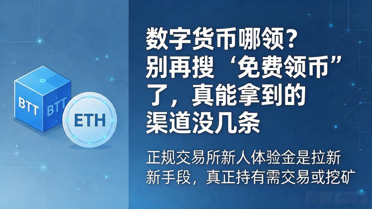 数字货币哪领？别再搜"免费领币"了，真能拿到的渠道没几条